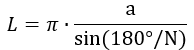 Формула длины окружности через сторону вписанного правильного многогранника.