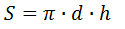 Формула площади боковой поверхности цилиндра По диаметру основания и высоте