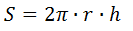 Формула площади боковой поверхности цилиндра По радиусу основания и высоте