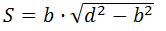 Формула площади прямоугольника По диагонали и стороне