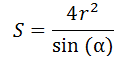 Формула площади ромба Через угол и радиус вписанной окружности