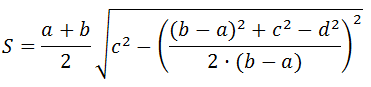 Формула площади трапеции По длинам всех сторон и оснований