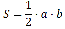 Формула площади прямоугольного треугольника по двум катетам