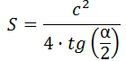 Формула площади равнобедренного треугольника по основанию и углу между боковыми сторонами
